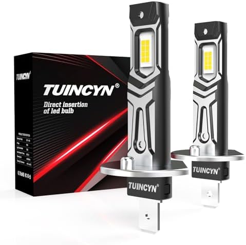 TUINCYN 9012 HIR2 LED Headlight Bulbs - 120W 24,000LM 6000K White, Mini Plug & Play Halogen Replacement