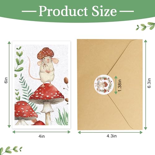 Image of Woodland Animals Blank Cards with Envelopes, 24 Pack Forest Animals Note Cards Bulk for Kids, 4x6 Inch Watercolor Greeting Card Set Boxed for All Occasions