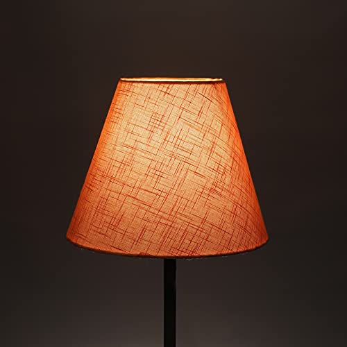 Image of 10 inch Inches, Conical Lamp Shade, Ideal for Table lamp, Cotton Fabric, Orange Texture Color