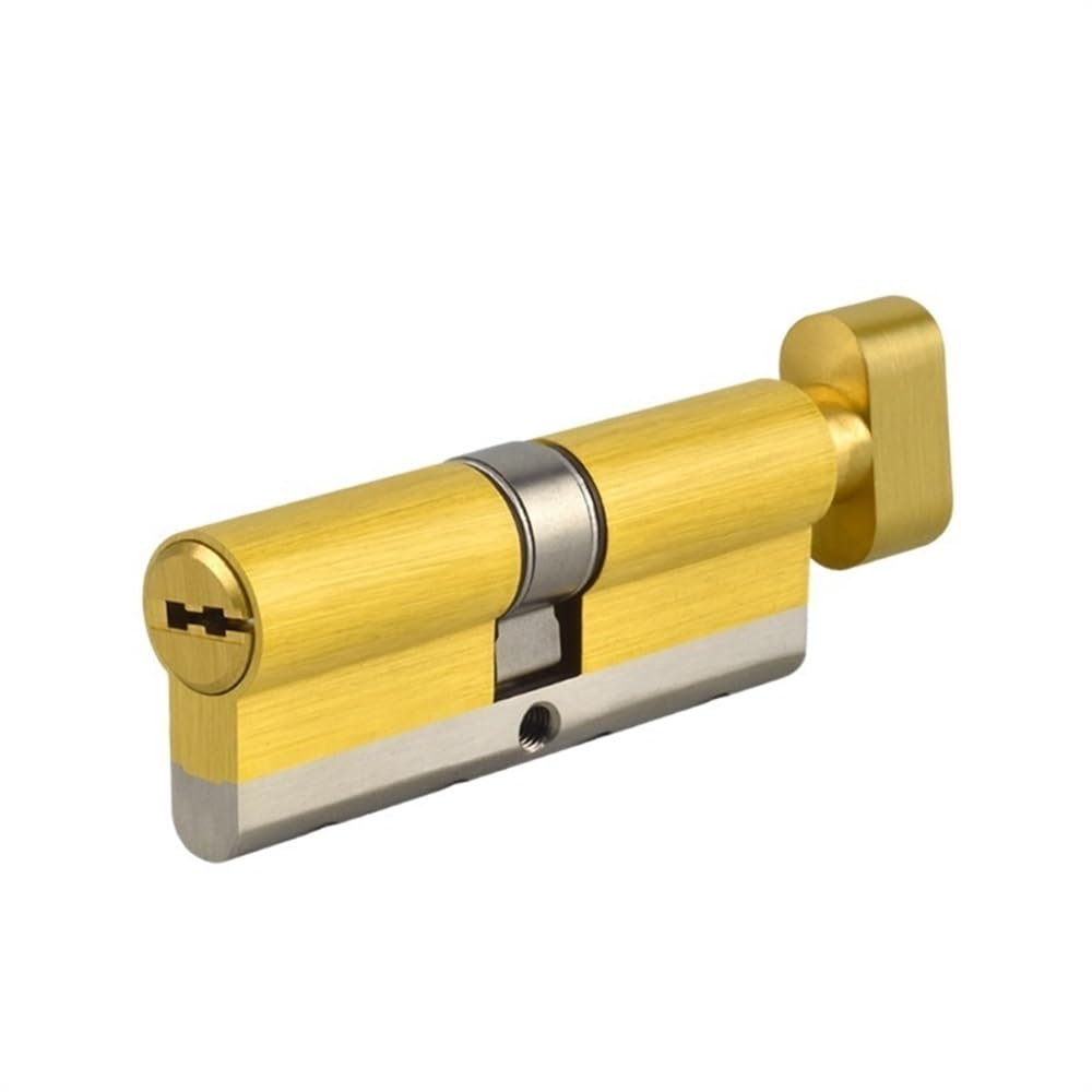 YUCHUANGYE Lock Cylinders Door Lock Brass Cylinder Single Open Sided Break Anti Pry Stainless Steel Bar Brass Snake Groove Cylinder Color 8 Keys Barrel Lock(65(32.5knob-32.5))
