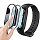 Msm-case [2 Stücke Schwarz blau mit Fullbody Fitnesstracker Glas Cover Case Schutzhülle Set Vintage für Xiaomi Mi Band 6/5/4/3, 9H Härte PC Case, Bumper, Schlanke Vollschutzhülle für Smart Mi band 6