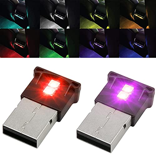 KSRIDOTE 2 PCS Mini USB Led Light, 8 Color Adjustable and Brightness USB Night Light, RGB Portable Ambient Lighting for Cars, Homes Decoration, Computers, and Other USB Jacks KSRIDOTE 2 PCS Mini USB Led Light, 8 Color Adjustable and Brightness USB Night Light, RGB Portable Ambient Lighting for Cars, Homes Decoration, Computers, and Other USB Jacks