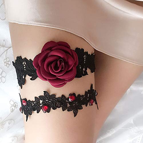 Image of Women Wedding Bridal Legs Garter Set Bridal Garters Lace Belt with Toss Away JW20