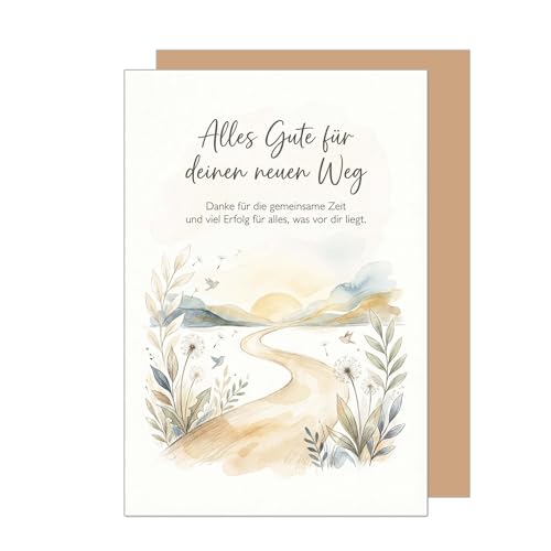 Edition Seidel Premium Glückwunschkarte zum Abschied mit Umschlag. Abschiedskarte Karte Grußkarte Spruch Sprüche Ruhestand Job Jobwechsel Tschüss Arbeit neue Wege Kollegen Mann Frau (AS192 SW026)
