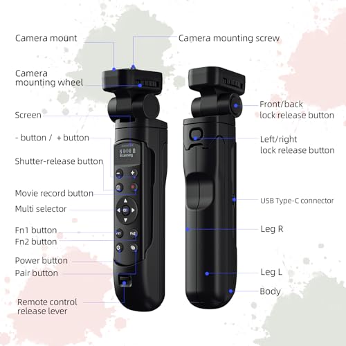 Image of AODELAN for Nikon Camera Tripod Handle with Rechargeable Shutter Release | Shooting Grip Wireless Remote Control for COOLPIX P1000, P1100, P950, B600, A1000, Z50, Z30, Z fc, Z6 II, Z5,Z50 II