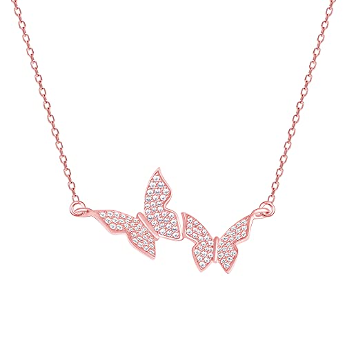 Image of GIVA 925 Silver 18k Gold Plated Rose Gold Zircon Necklace | Gifts for Women & Girls