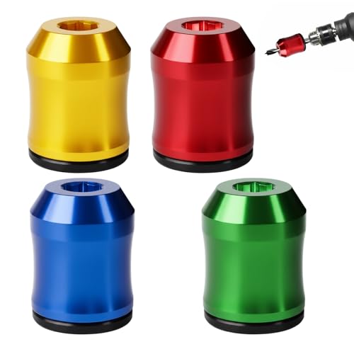 Magnetic Screw Holder, 4-Piece Removable Magnetic Bit Holder Set for Drill Screwdriver, Magnetic Screw Ring for Woodworking and Appliance Repairs, for Hex Screwdrivers and Power Bits