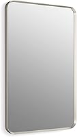 Kohler Essential 24x36 Inch Brushed Nickel Framed Wall Mount Bathroom Vanity Mirror - Timeless Durability