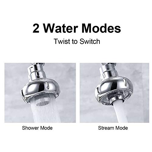 360 -Degree Swivel Kitchen Sink Faucet Aerator Tap Aerator Faucet Nozzle for Kitchen, Bathroom Faucet (Circle Style Short 1PC) - Thumbnail 2