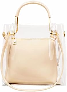 レディース ショルダーバッグ クリアバッグ 見せバッグ 透明 ビニール PVC 痛バッグ 3way スマホポーチ 推し活 肩掛け 手提げ防水 オシャレ 無地 ポーチ付き 2点セット BAG21