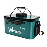 釣り バケツ折りたたみ式 釣り道具 35cm/40cm/45cm/50cm/55cm 透明折りたたみ式大容量トップウィンドウ、酸素穴、5色展開、滑り止め底、軽量ショルダーストラップ キャンプや釣りの日のより良い選択 (グリーン, 50cm)