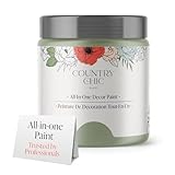 Country Chic All-in-One Chalk Paint for Furniture, Cabinets, Home Decor, Eco-Friendly, Matte Finish, Built-In Primer & Top Coat for Wood, Metal - Sage Advice (Sage Green) - Pint 16 oz (475 ml)