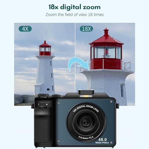 Domary Câmera digital portátil de 3,0 polegadas Câmera de vídeo 4K com montagem em sapata e furo ros