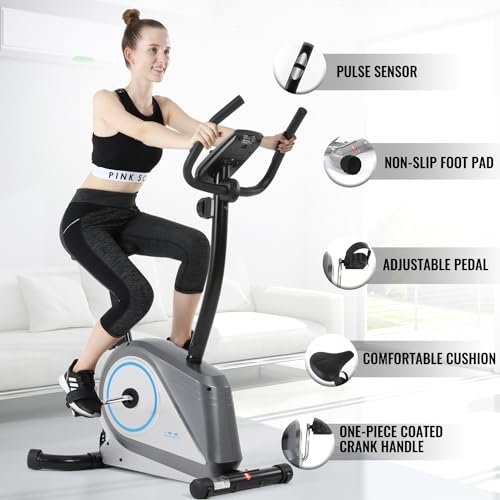 ISE Bicicleta Estática con 8 Niveles de Sistema magnético externo bidireccional,Bicicleta Estatica con LCD Pantalla,Bicicleta Indoor con sensores de Pulso y Soporte para Tablet,bici estatica para Casa - Imagen 5