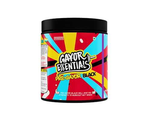 Image of Gayor Essentials Pre Gayor Black (Cola, 286g, 26 Servings) | Advanced Pre-Workout, 200mg L-Theanine,300mg Caffeine, 8g Citrulline Malate, Piperine, black pepper extract