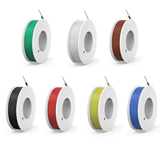 18 awg Solid Wire kit Electrical Wire Cable 7 Colors 16.5ft Each Spool 18 Gauge 0.8mm² Hook up UL1007 Tinned Copper Wire breadboard Wire for DIY