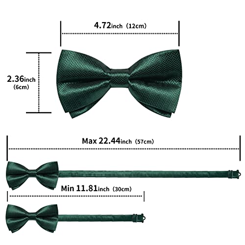 Image of DiBanGu Pre-Tied Bow Ties for Men Silk Adjustable Tuxedo Bowties Pocket Square Cufflinks Set with Lapel Pin Jacquard Woven