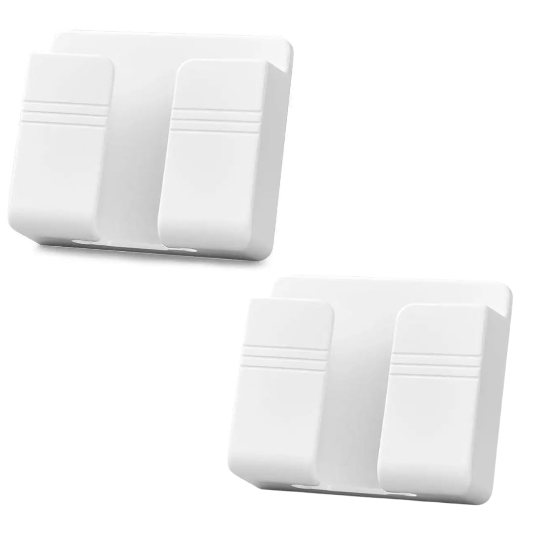 Wall Mount Mobile Stand, Multipurpose, No Drill Required, Multipurpose Wall Mount Mobile Holder - Pack of 2 - White-image-34