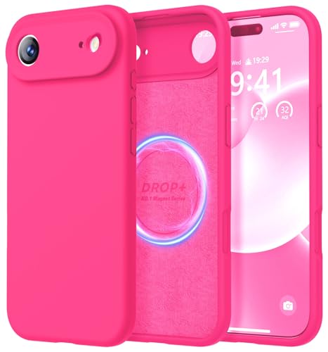 Image of LOVE 3000 Designed for iPhone Air Case, Premium Silicone [Compatible with Magsafe][Soft Anti-Scratch Microfiber Lining] Shockproof Protective Phone Case for Men Women 6.5 inch, Hot Pink