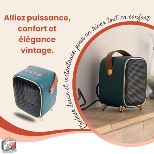 Radiateur électrique d'appoint vintage 1000W mini chauffage portable - 4