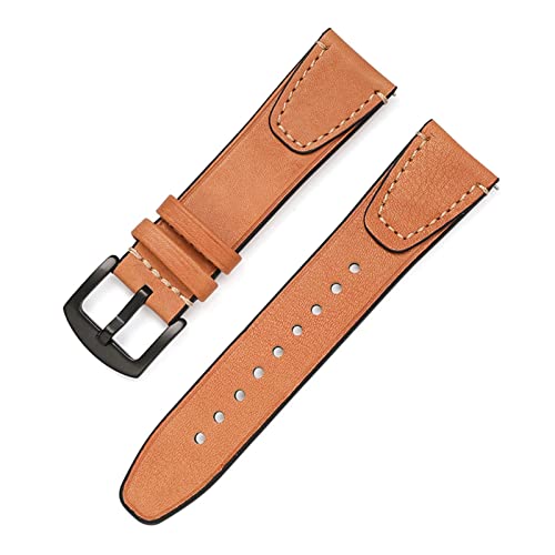 NBCNZCTSAS Black Hebla Buckle Retro Store Store Wax Watchband de 20 mm de 22 mm Banda de relojes de negocios(Lightbrown,22mm)