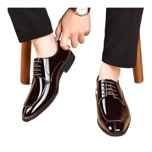 Large Size Leather Shoes Men's Summer Breathable Business British Style Casual Soft Sole Black Shoes Oxfords(Black,46)4