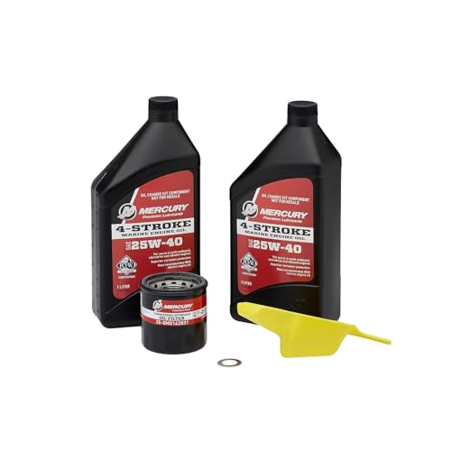Mercury 8M0081915 25W-40 4-Stroke Outboard Oil Change Kit for Mercury 25/30hp EFI Outboards