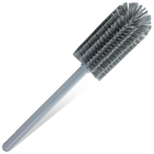 SPARTA Scrub Brush Bottle Brush, Dishwasher Safe Brush with Hanging Hole for Cleaning, Plastic, 16 Inches, Gray