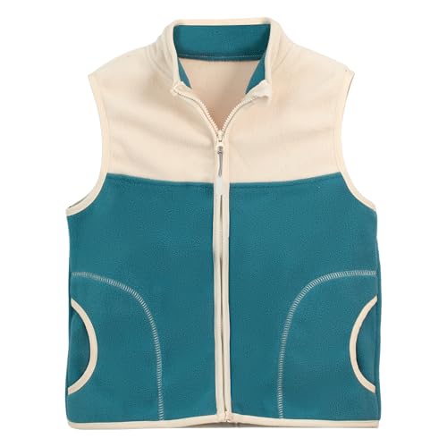 FIRITHYC Jungen-und Kleinkinder-Polarfleece-Weste mit Reißverschluss Sleeveless Warme Winter-/Herbst-Dickfutter-Weste mit Taschen