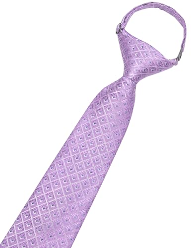 Image of Hi-Tie Boys Tie Pre-Tied Pocket Square Set Adjustable Kids Neckties Age 7-11 Years School UniForm Graduation