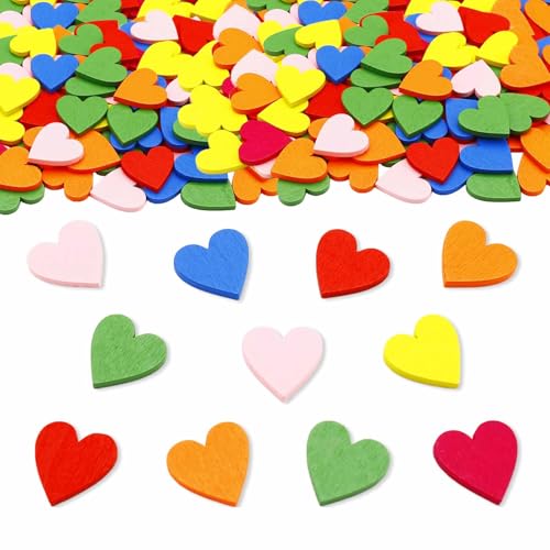 ParPix 100 bunte Holzherzen, Hochzeitskonfetti