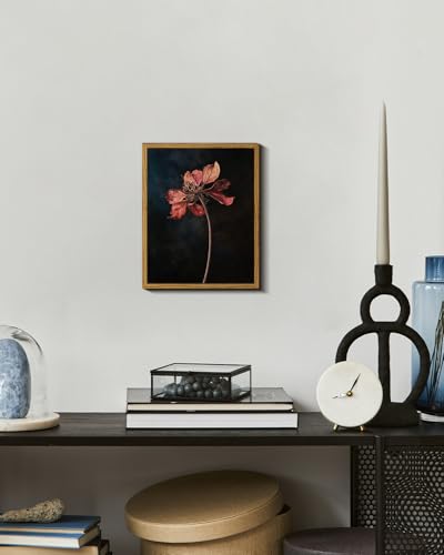 Image of ARPEOTCY Vintage Framed Botanical Wall Art, Bedroom Bathroom Dark Dried Flower Pictures Art Decor, Canvas Print Retro Paintings, Home Rustic Farmhouse Neutral Moody Decor, 8x10 Inch