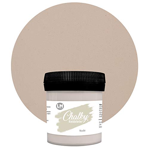 LM-Kreativ Chalky Pintura a la tiza,100 ml, (nude), de acabado tiza para un aspecto vintage, Shabby y chic Las pinturas cal también se pueden utilizar como madera al secarse obtienen mate