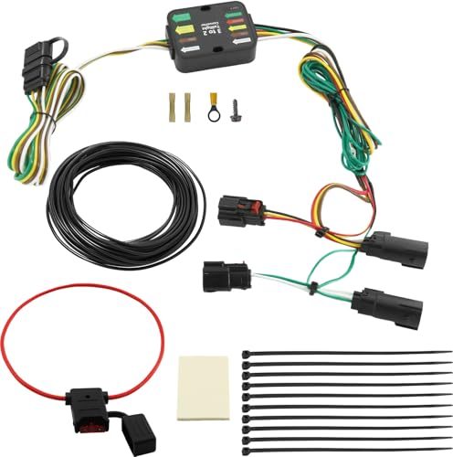 56406 Trailer Wiring Harness 4 Pin Vehicle-Side Trailer Wiring Connector Fit for 2019-2023 Jeep Cherokee, Black