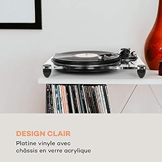 AUNA Pureness – Platine Vinyle, Verre Acrylique, entraînement par Courroie, USB, tête de Lecture magnétique MC, arrêt… - Les Beatles, Paul McCartney, John Lennon, RIngo Starr, George Harrison AUNA Pureness - Platine Vinyle, Verre Acrylique, entraînement par Courroie, USB, tête de Lecture magnétique MC, arrêt… – Image 3
