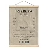 HKTZM Inspirational Christian Wall Decor, Paid in Full Jesus Paid It All Bible Verse Wall Art With Wooden Poster Hanger, Christian Wall Art Decor for Home Office Church, 12.5x17 Inch