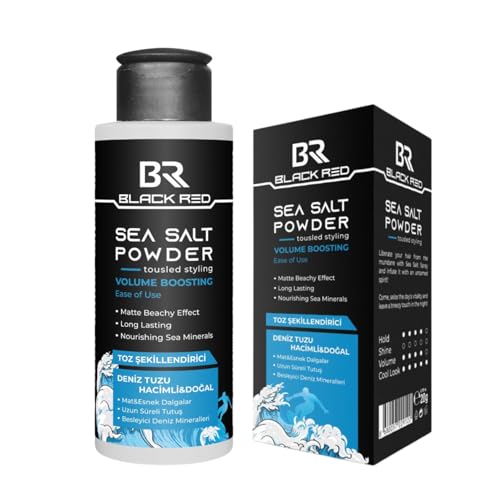 Black Red Sea Salt Hair Powder, 20g | Volumizing & Texturizing Powder with Sea Minerals | Matte Beachy Finish, Strong Hold, Non-Greasy | Instant Lift & Natural Styling for All Hair Types