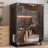 Porte latérale avec serrure : une petite porte latérale avec serrure est adoptée pour garantir que le parc pour chat fermé sera pratique pour l'entrée et la sortie de votre chat, avec une serrure facile à utiliser pour éviter les fuites accidentelles