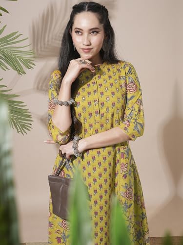 Image of Globus Women Kurta Set (GS572443 Green S)