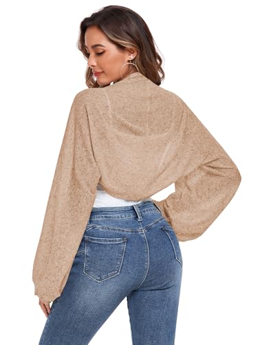 Image of ZAFUL Women's Sheer Shrug Y2K Long Sleeve Cardigans 2026 Irregular Tie Front Bolera