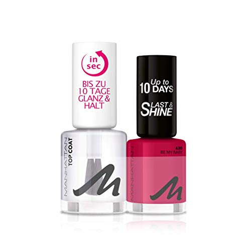 Manhattan Top Coat & Last&Shine Nail Polish 630 Be My Baby, 16 g