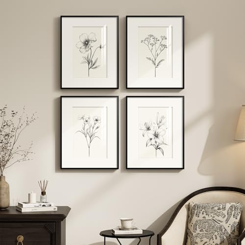 Black White Minimalist Botanical Art Set