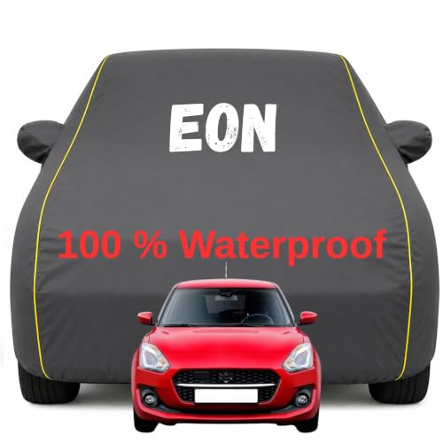 Image of Durable Full Body Waterproof Eon Car Cover | Premium Polyester Grey Cover | Custom Fit Vehicle Protection | UV Resistant, Dustproof, Scratch Resistant, Heat & Wind Protection