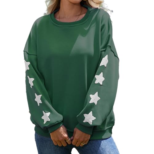 Fyralis Womens Oversized Crewneck Sweatshirt (US Alpha Large Regular Regular Green)