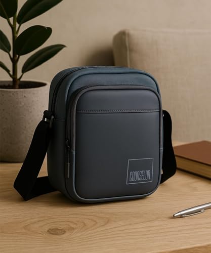 Image of COUNSELOR Sling Bag for Men and Women, Polyester Crossbody Bag, Adjustable Strap, Zipper Closure, Multiple Compartments, Lightweight Stylish Mini Side Bag for Daily Use, Travel & Commute LUNO