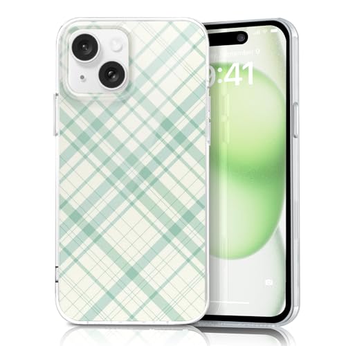 Coque iPhone 15 polycarbonate rigide anti-choc motif tartan écossais pour femme