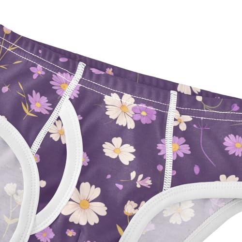 KLL Seamless Daisy Flower Purple Toddler Boy Comfort Briefs Breathable Undies4