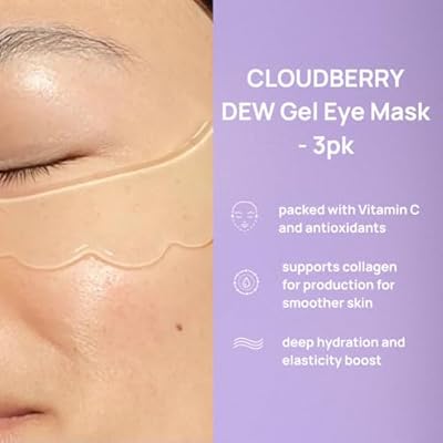 Mei Apothecary Cloudberry Dew Gel Eye Mask - 3 Pack Cooling Eye Masks for Puffy Eyes, Dark Circles & Wrinkles, Infused with Vitamin C, Peptides & Hyaluronic Acid