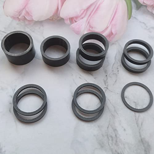 Jilukibo 11 Pieces Bike Carbon Fiber Headset Spacer, 28.8Mm Bicycle Front Fork Stem Spacers Washer For Mountain Bike, Road Bike (20 15 10 5 3 2 1 Mm, 7 Size) #TOP6