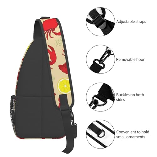 Mochila Cruzada Unisex Estampado Langosta y Cangrejo miniatura 5